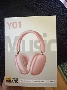 WENTRONIC Y01 Pink Hybrid ANC Noise Cancelling Wireless Headphones